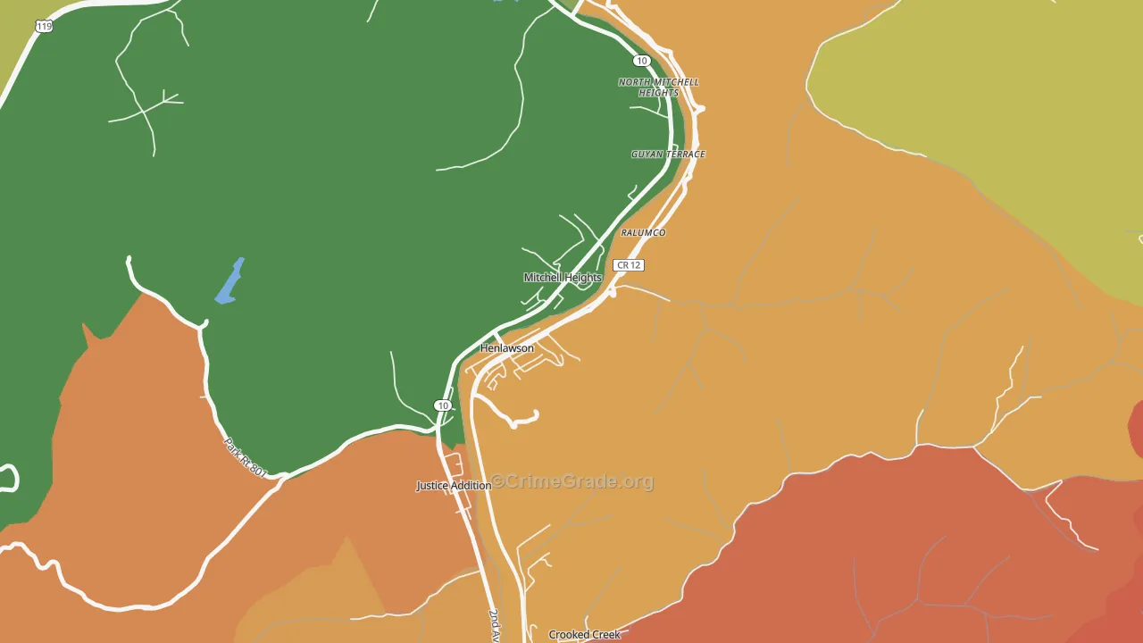 Henlawson, WV Map of Murder Rates