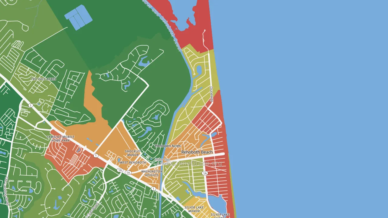Henlopen Acres, DE Map of Murder Rates
