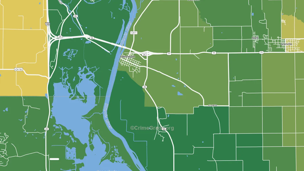 Hennepin, IL Map of Murder Rates