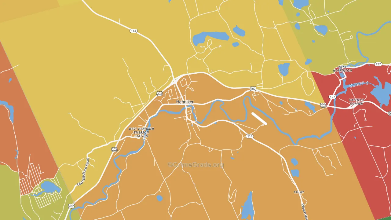 Henniker, NH Map of Murder Rates