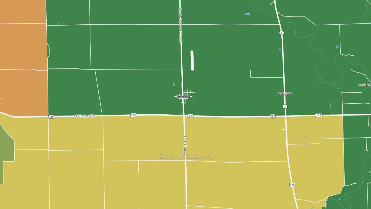 Henning, IL Map of Murder Rates