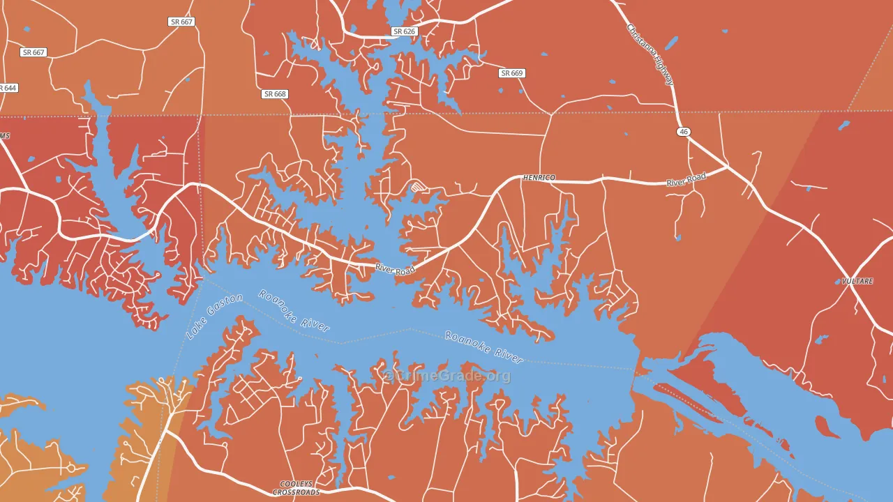 Henrico, NC Map of Murder Rates