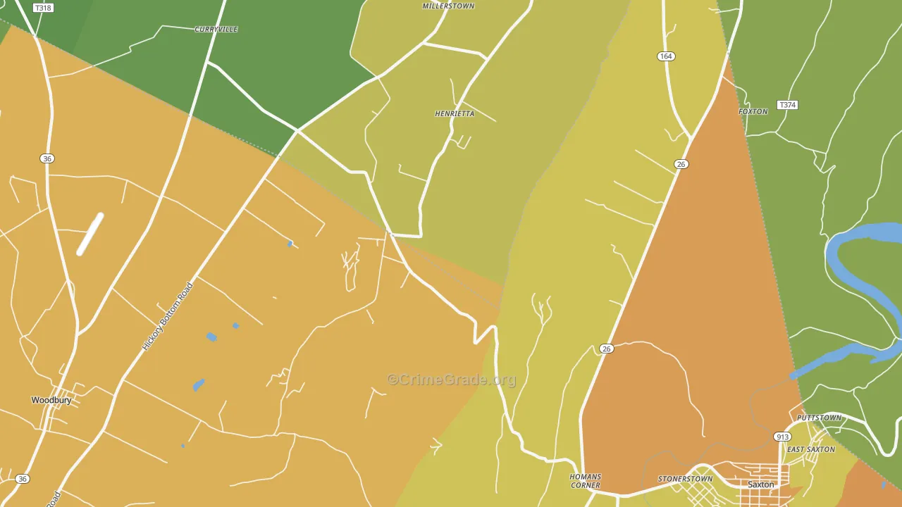 Henrietta, PA Map of Murder Rates