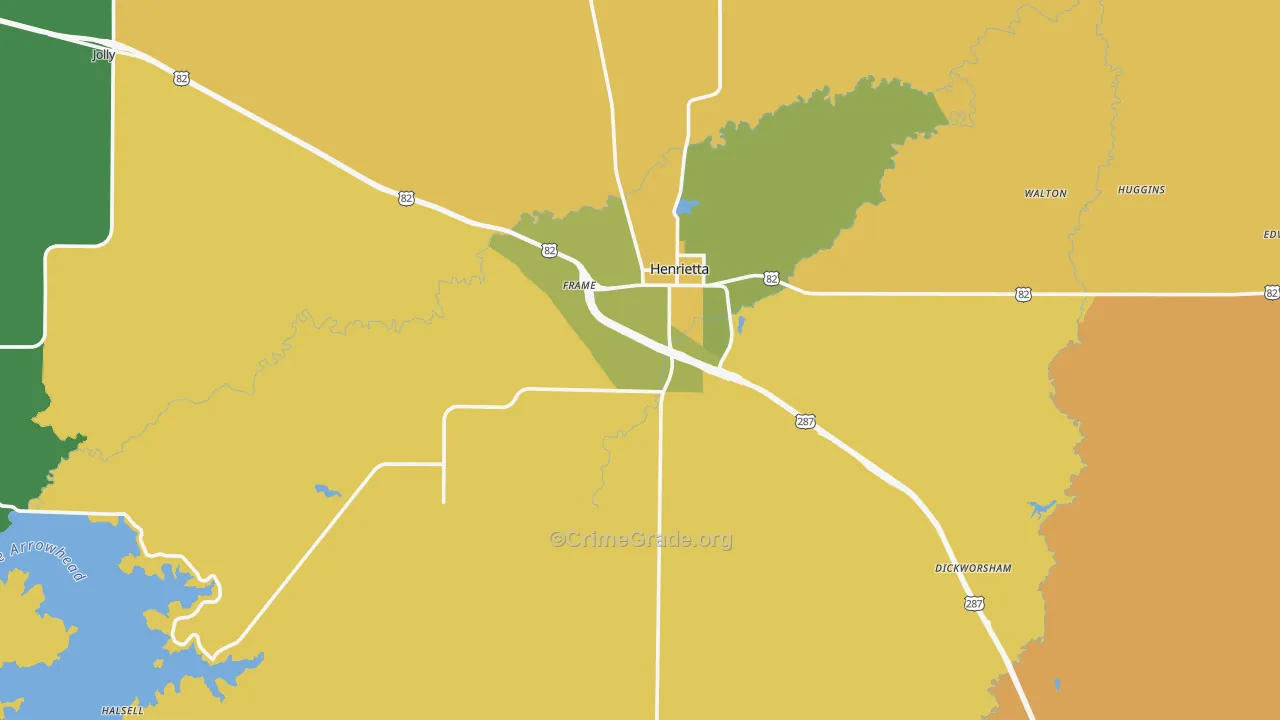 Henrietta, TX Map of Murder Rates