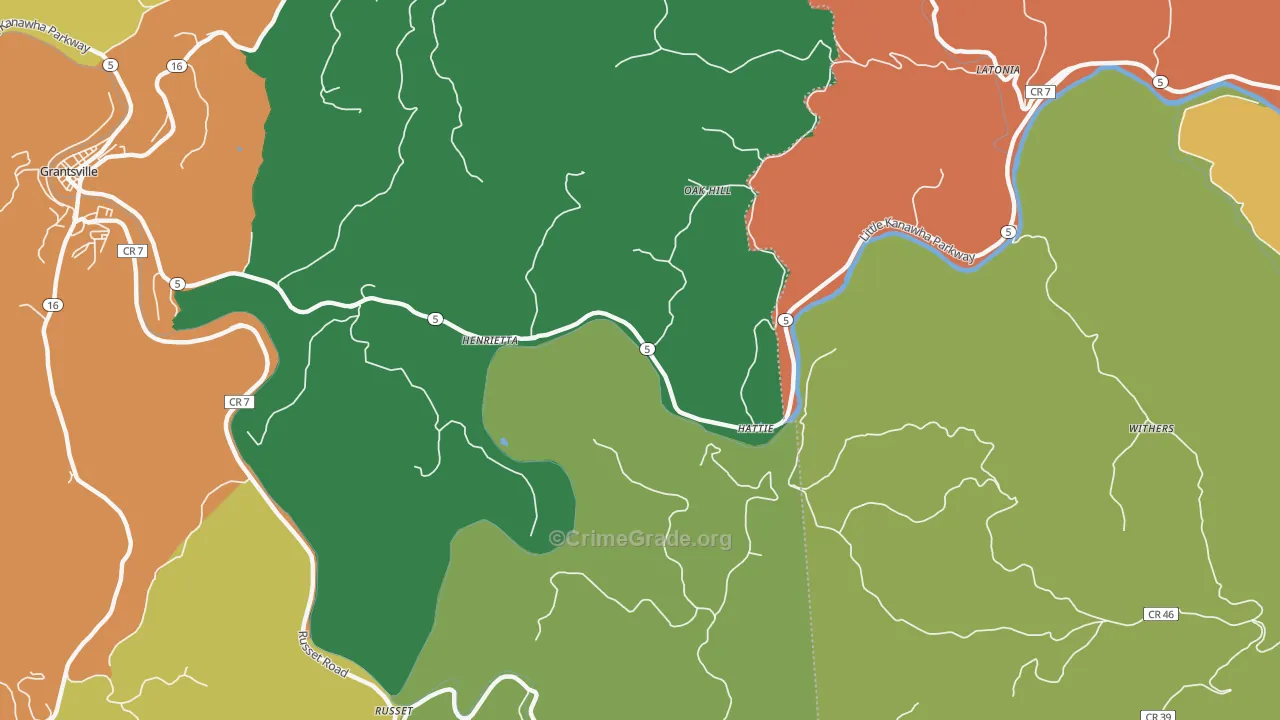 Henrietta, WV Map of Murder Rates
