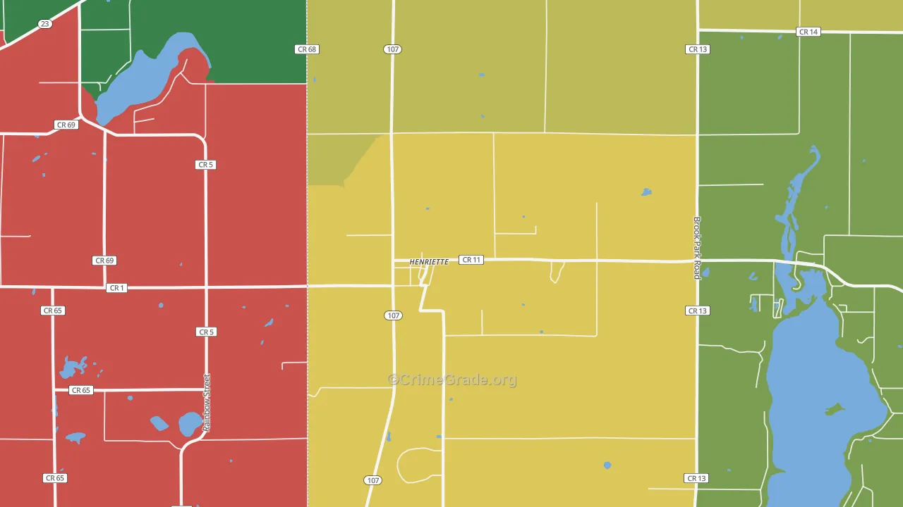 Henriette, MN Map of Murder Rates