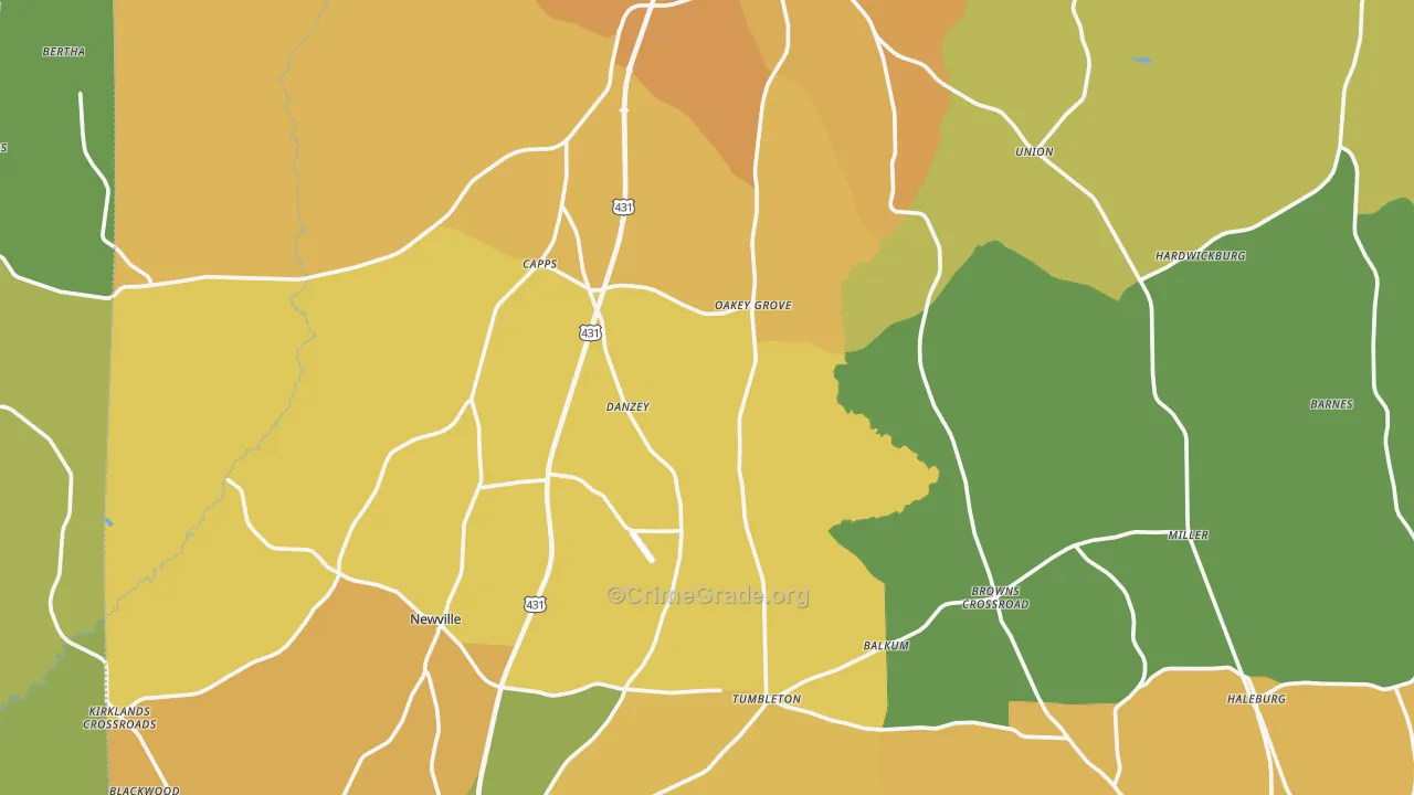Henry County, AL Map of Murder Rates
