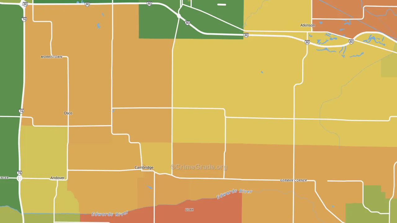Henry County, IL Map of Murder Rates