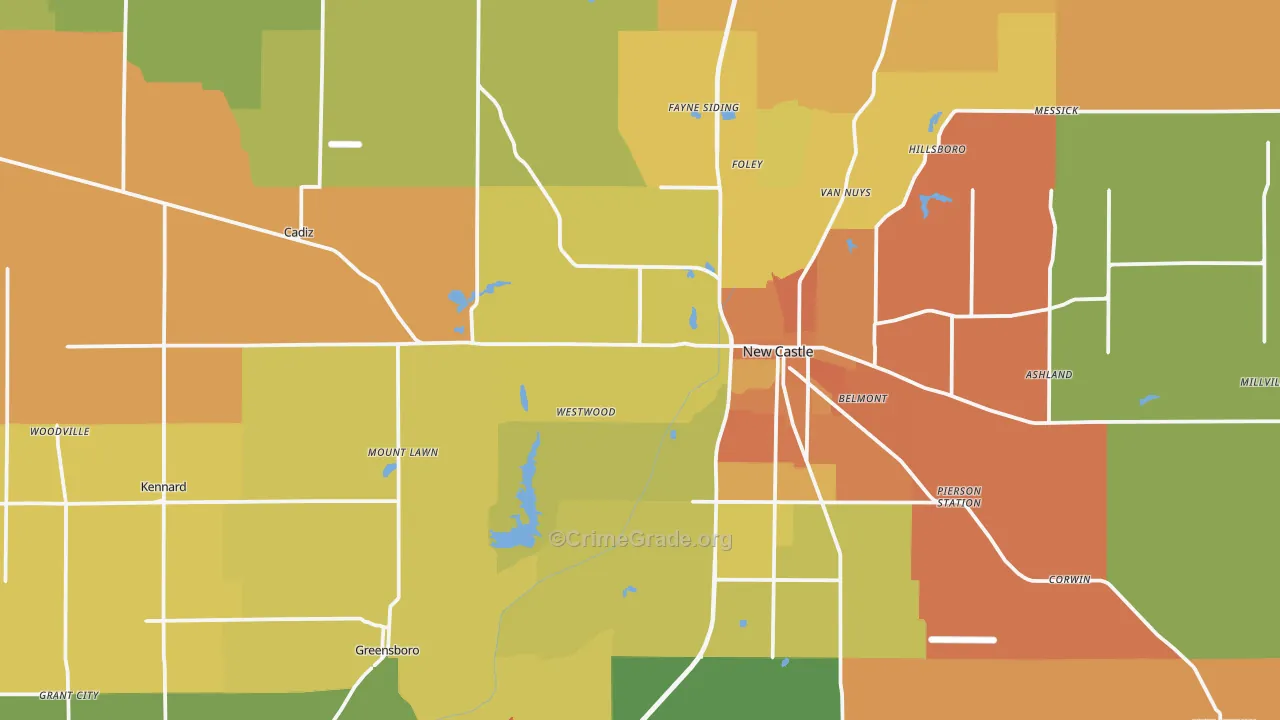 Henry County, IN Map of Murder Rates