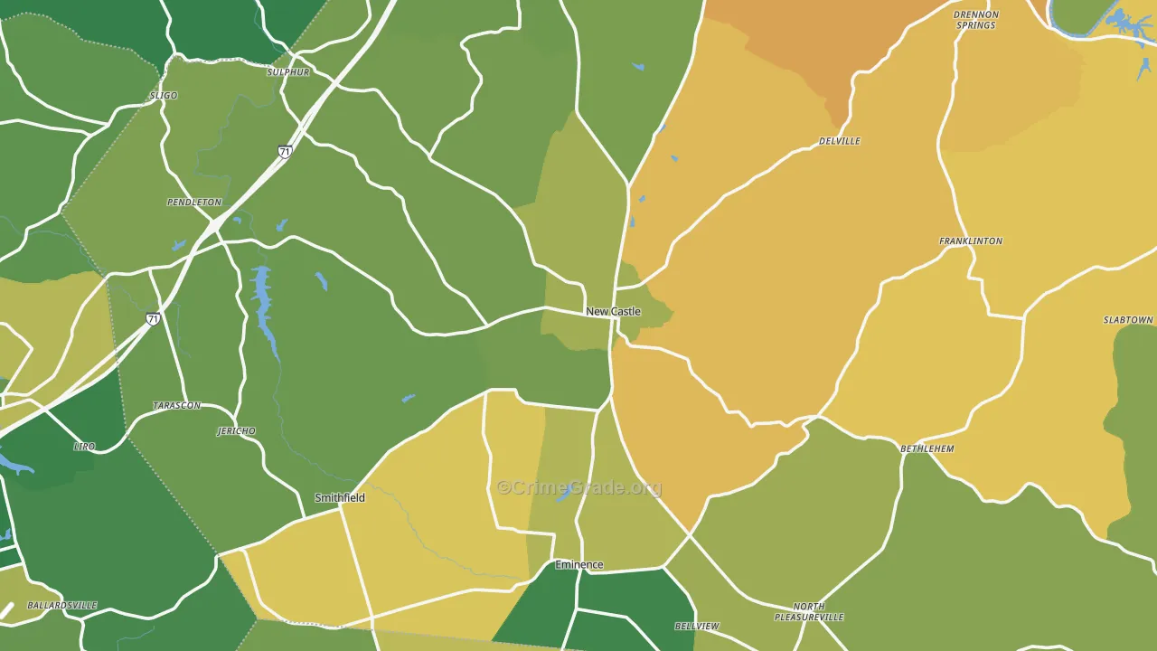 Henry County, KY Map of Murder Rates