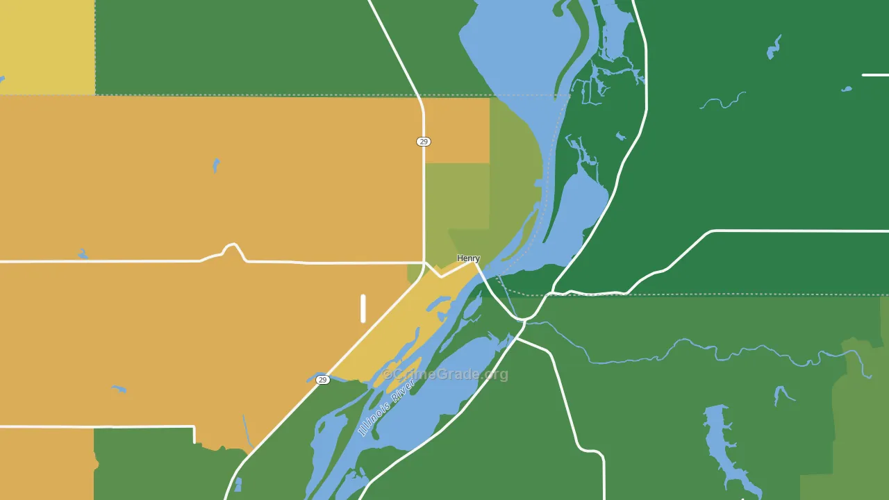 Henry, IL Map of Murder Rates