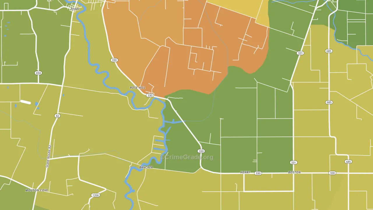 Henry, LA Map of Murder Rates