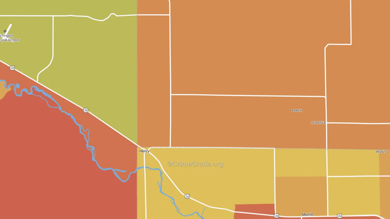 Henry, NE Map of Murder Rates