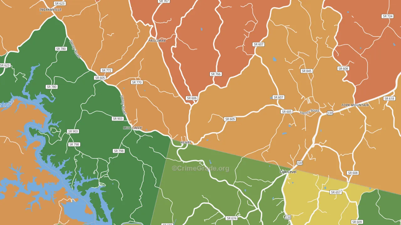 Henry, VA Map of Murder Rates