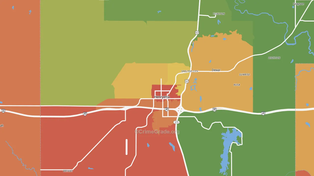 Henryetta, OK Map of Murder Rates