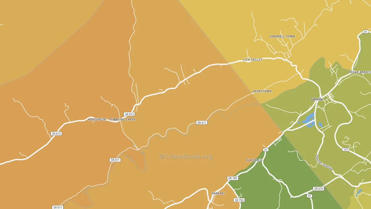 Henrytown, VA Map of Murder Rates