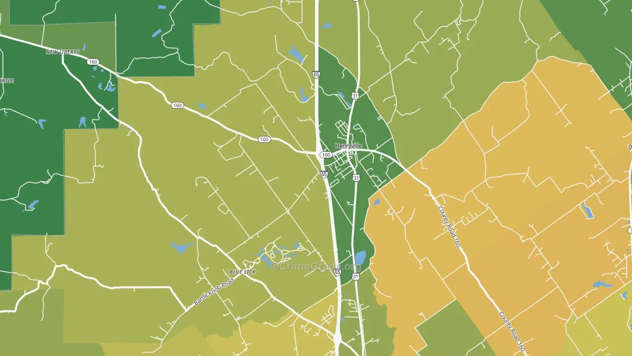 Henryville, IN Map of Murder Rates