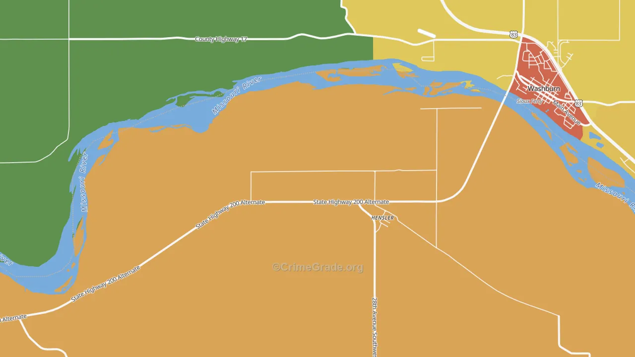 Hensler, ND Map of Murder Rates