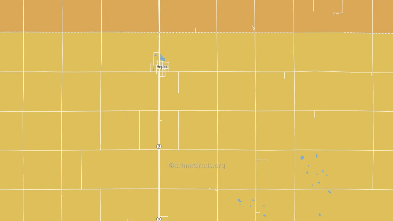 Hepler, KS Map of Murder Rates