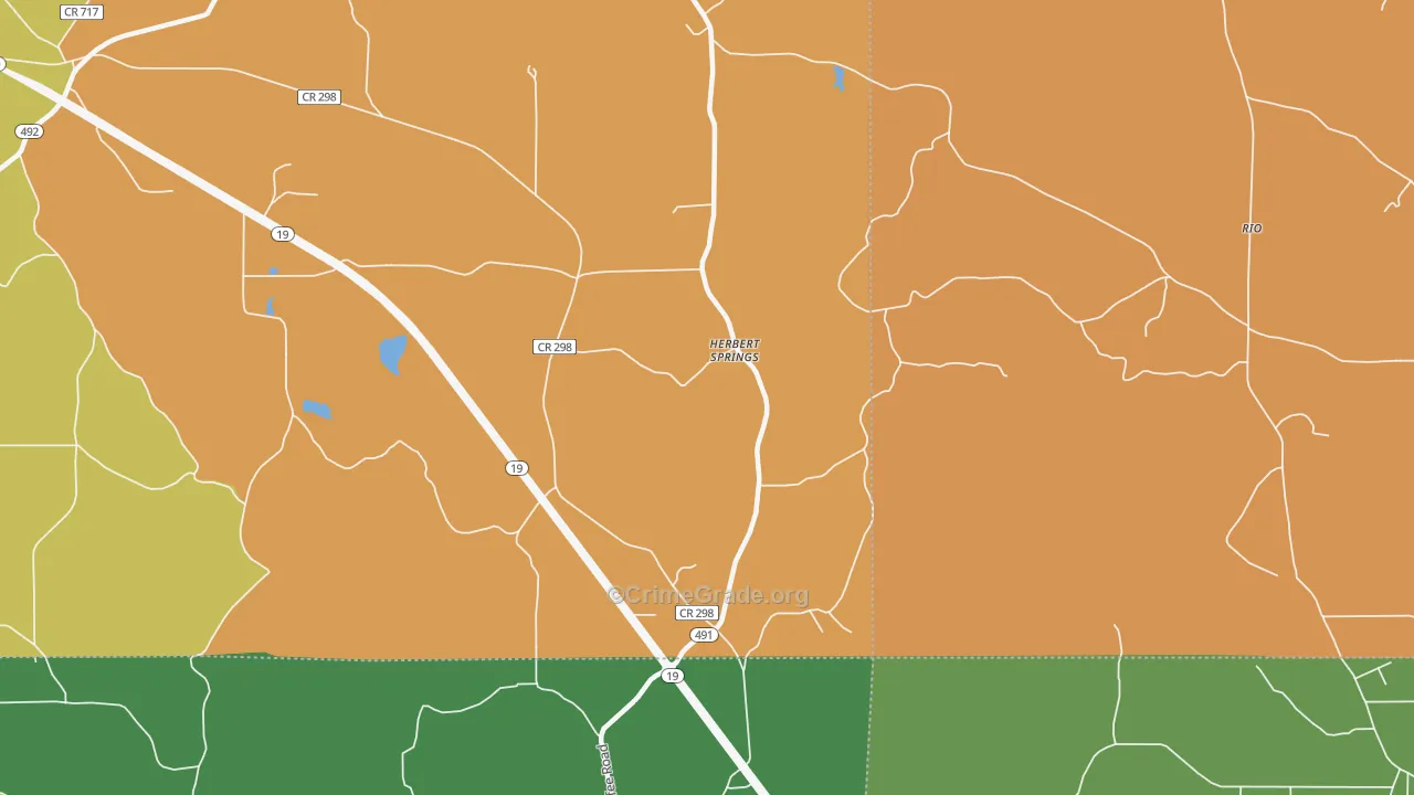 Herbert Springs, MS Map of Murder Rates