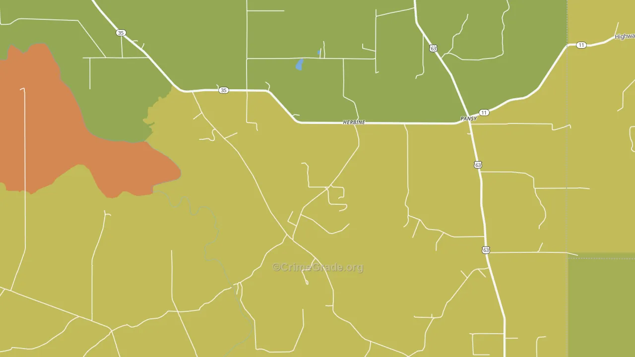 Herbine, AR Map of Murder Rates