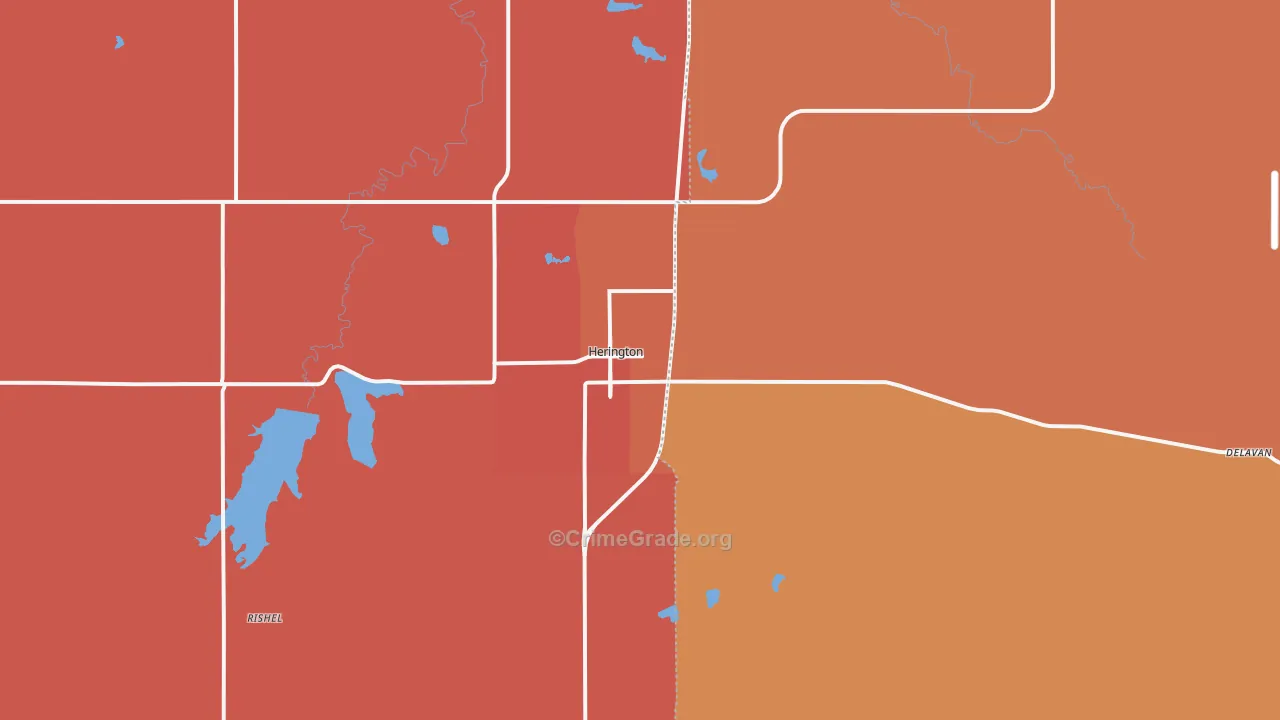 Herington, KS Map of Murder Rates