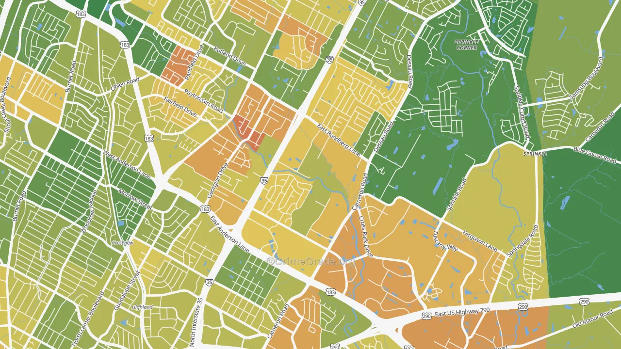 Heritage Hills, Austin, TX Map of Murder Rates