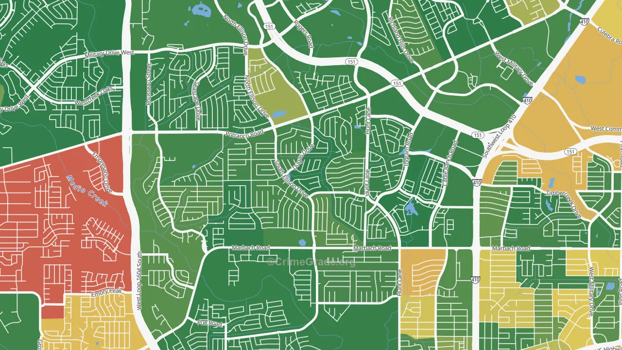 Heritage, San Antonio, TX Map of Murder Rates