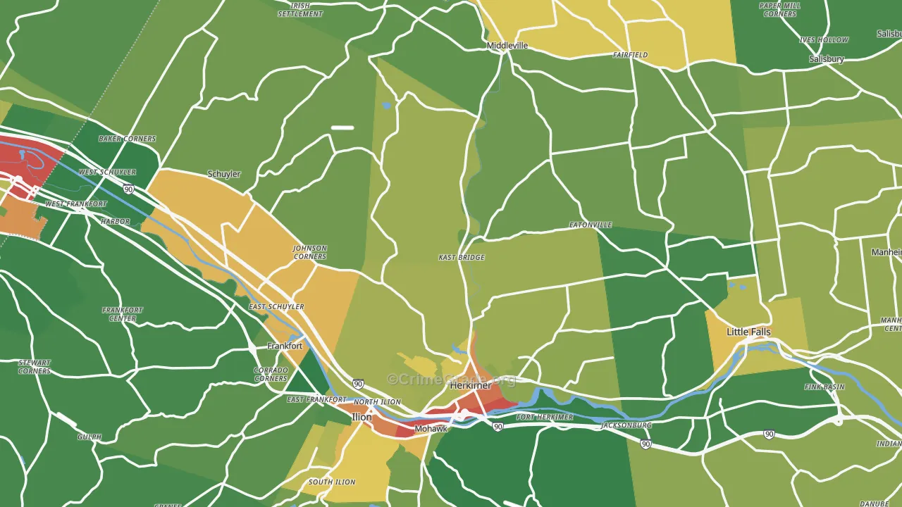 Herkimer County, NY Map of Murder Rates