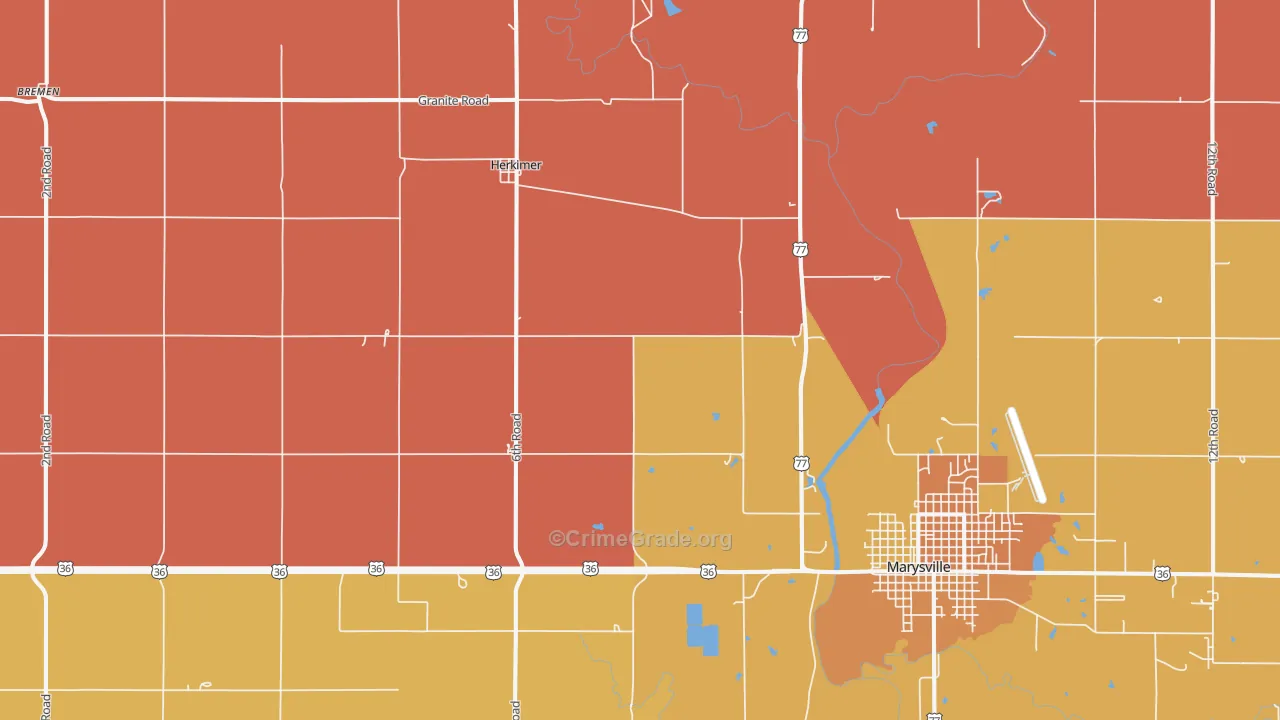 Herkimer, KS Map of Murder Rates