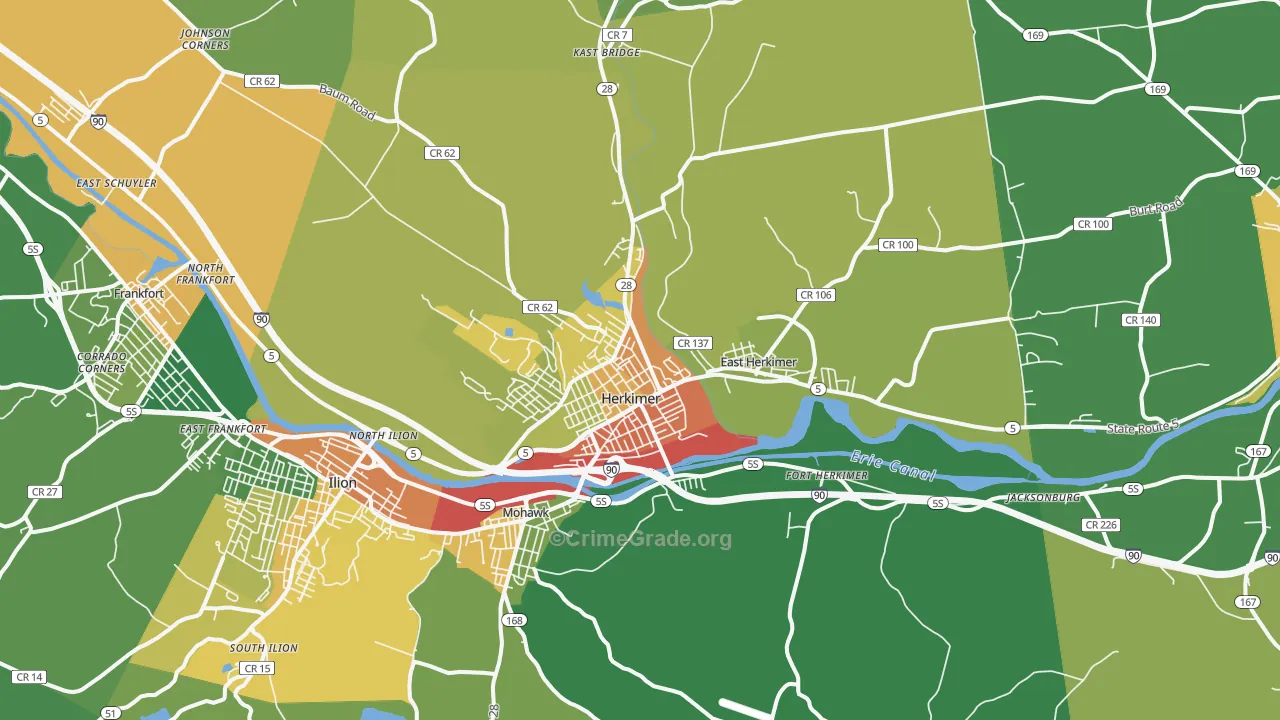 Herkimer, NY Map of Murder Rates
