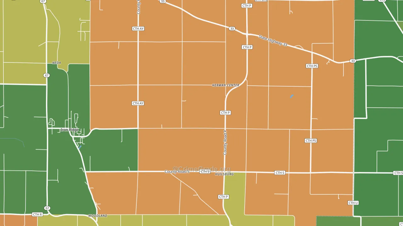Herman Center, WI Map of Murder Rates