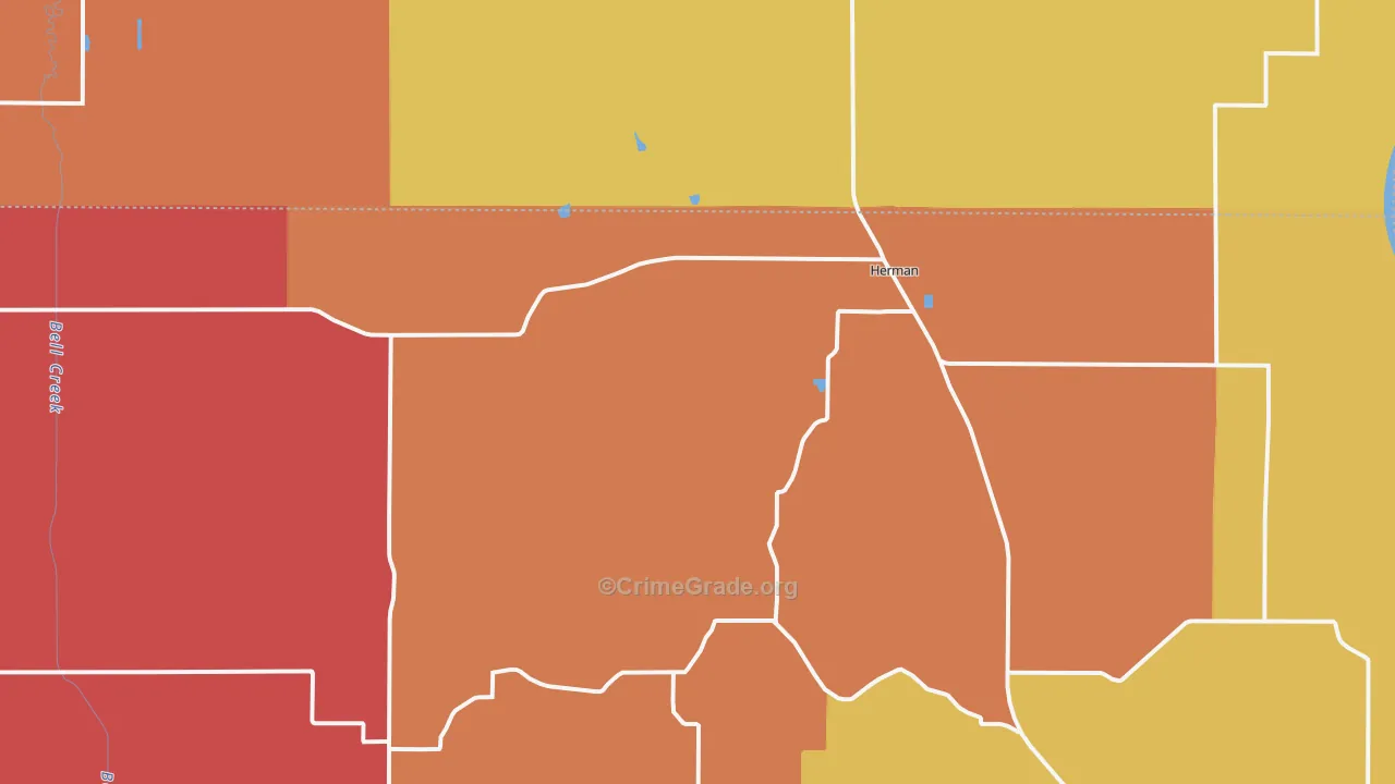 Herman, NE Map of Murder Rates