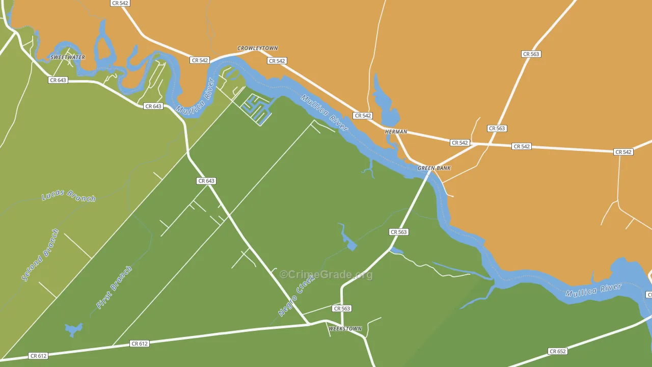 Herman, NJ Map of Murder Rates