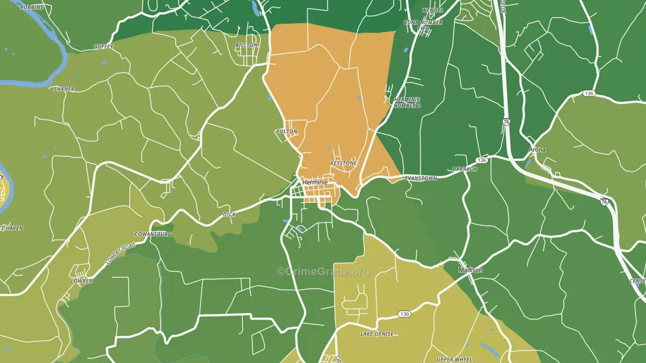 Herminie, PA Map of Murder Rates