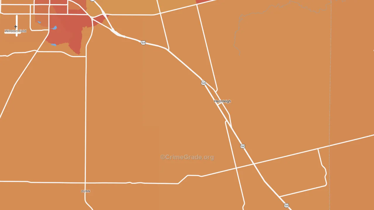 Hermleigh, TX Map of Murder Rates