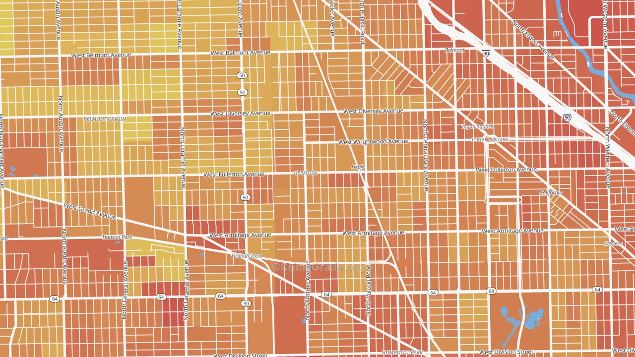 Hermosa, Chicago, IL Map of Murder Rates