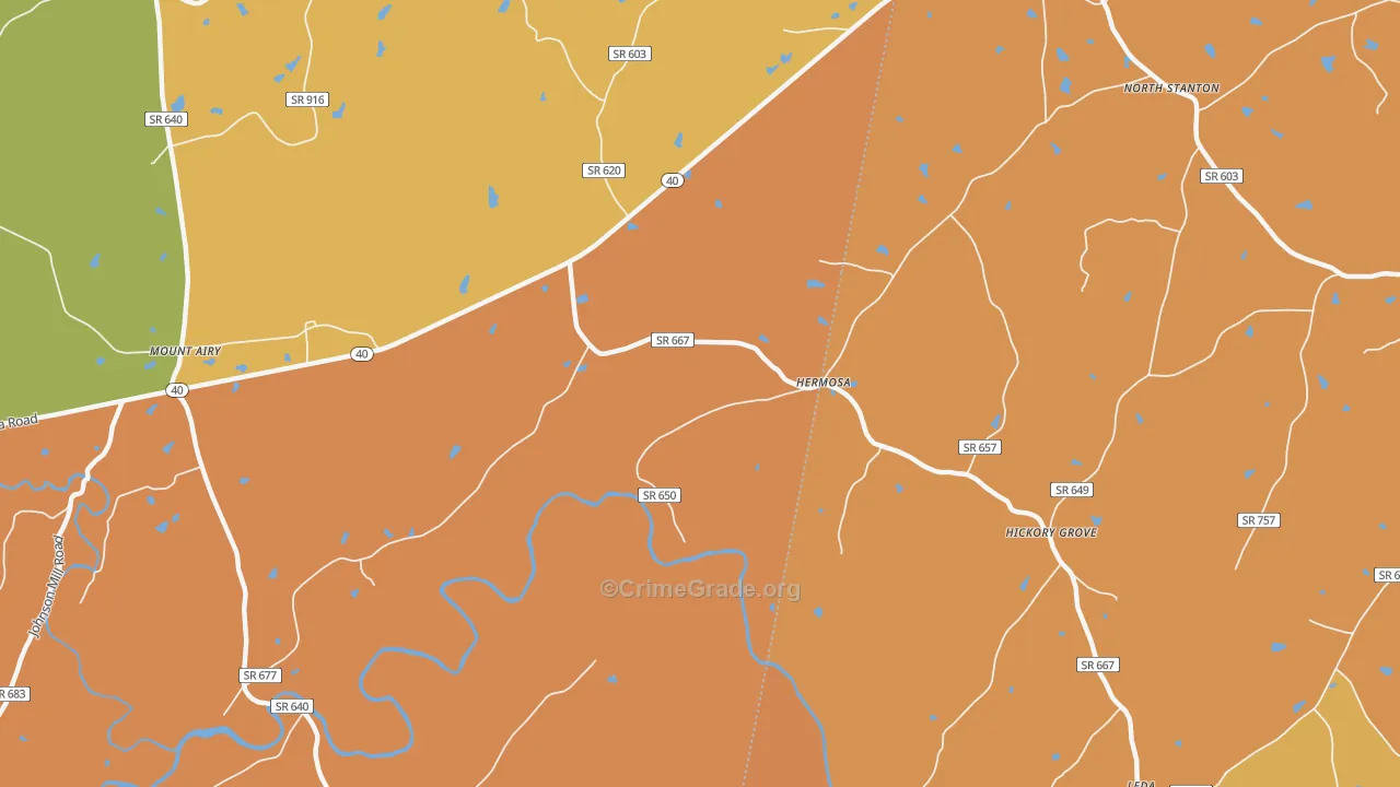 Hermosa, VA Map of Murder Rates