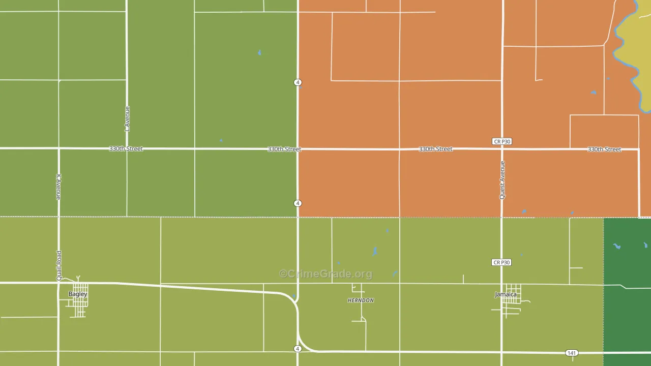 Herndon, IA Map of Murder Rates