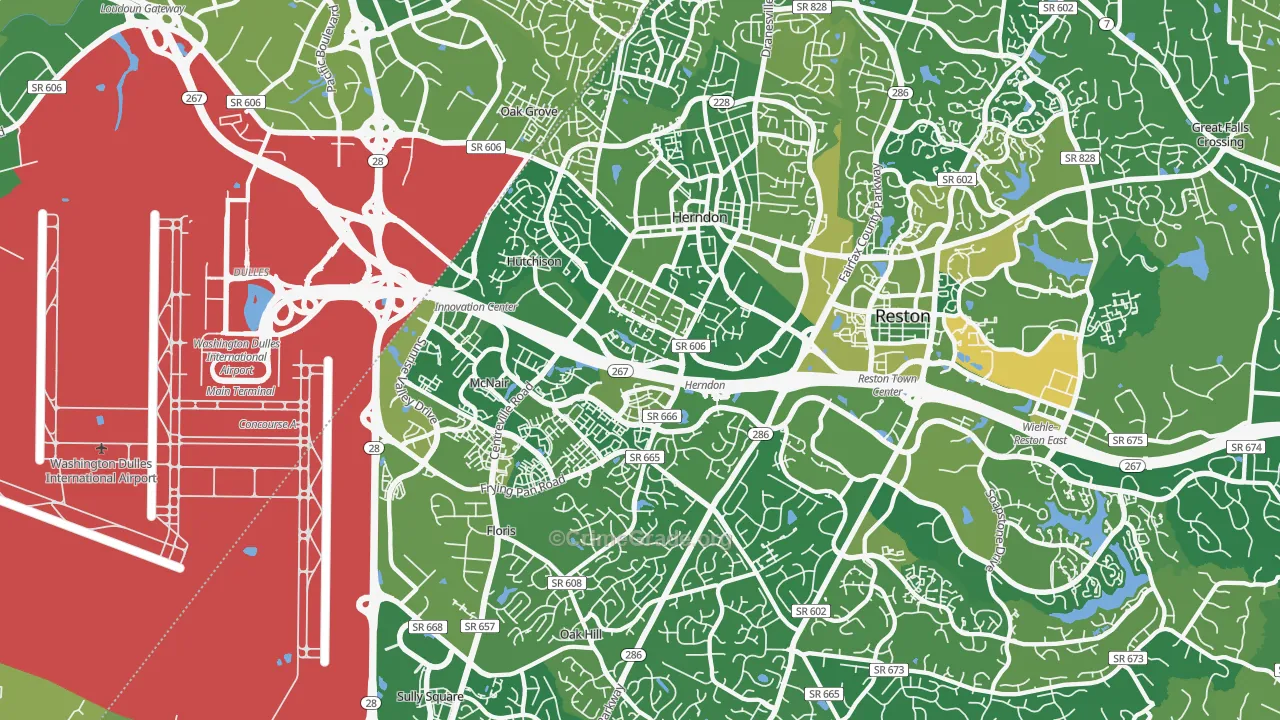Herndon, VA Map of Murder Rates