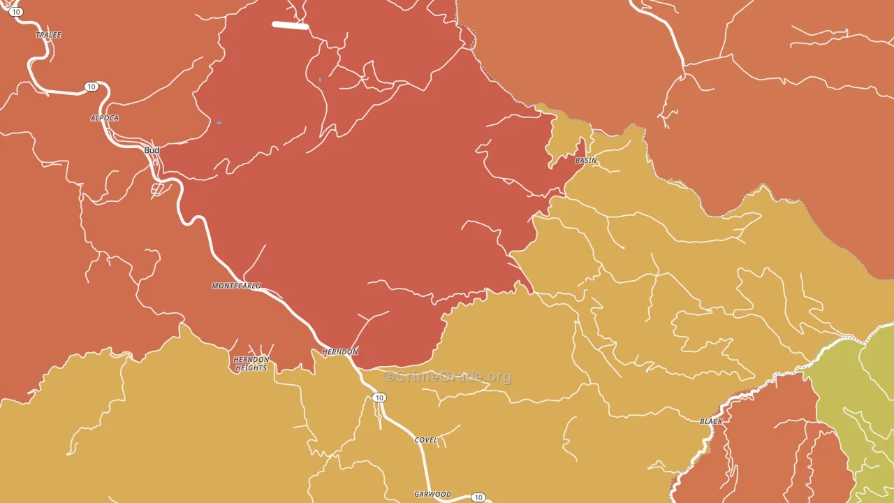Herndon, WV Map of Murder Rates