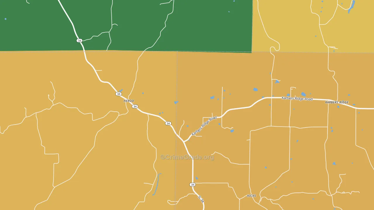 Herod, IL Map of Murder Rates