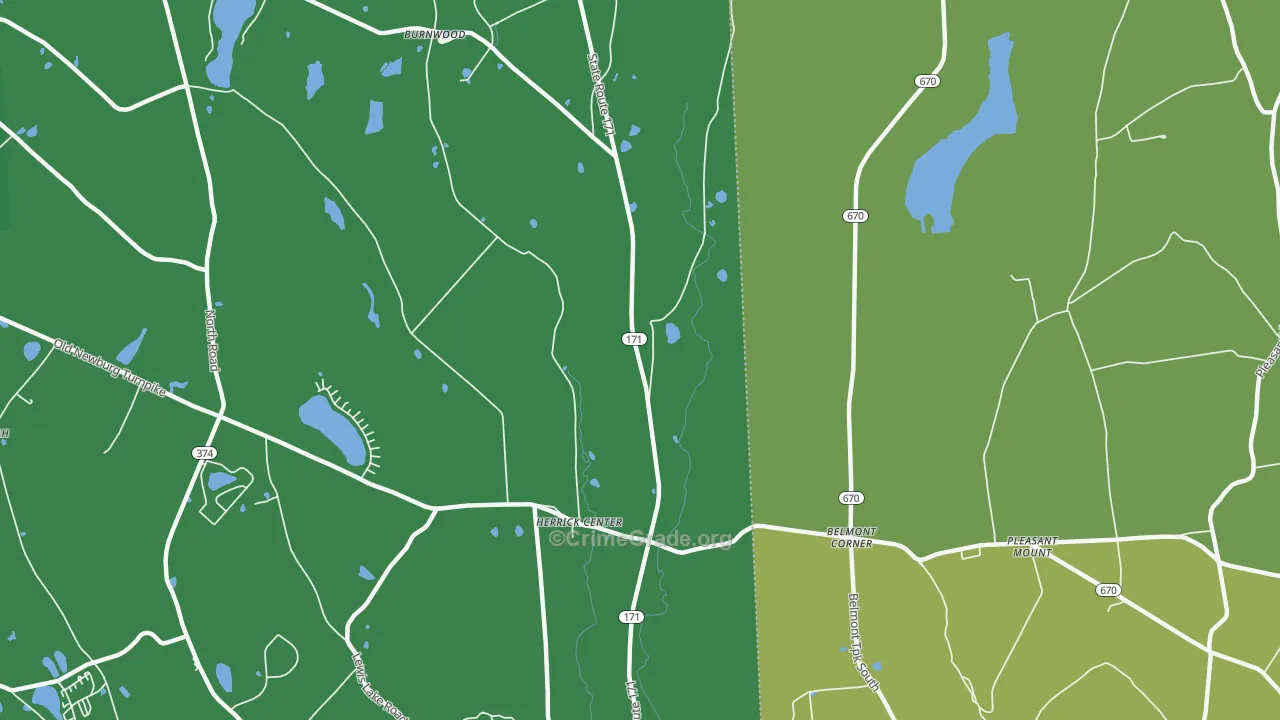 Herrick Center, PA Map of Murder Rates