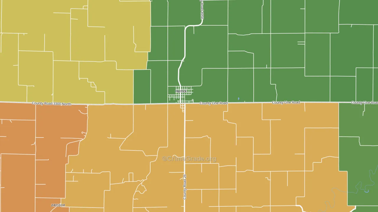 Herrick, IL Map of Murder Rates