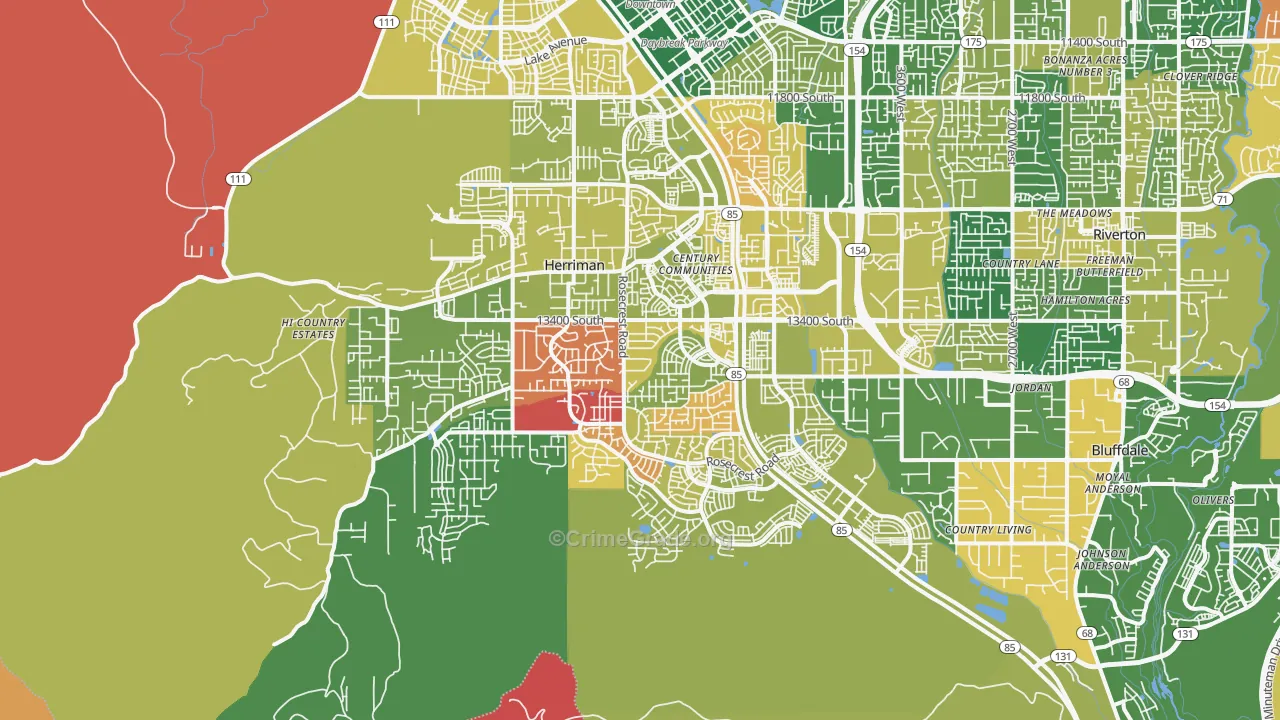 Herriman, UT Map of Murder Rates