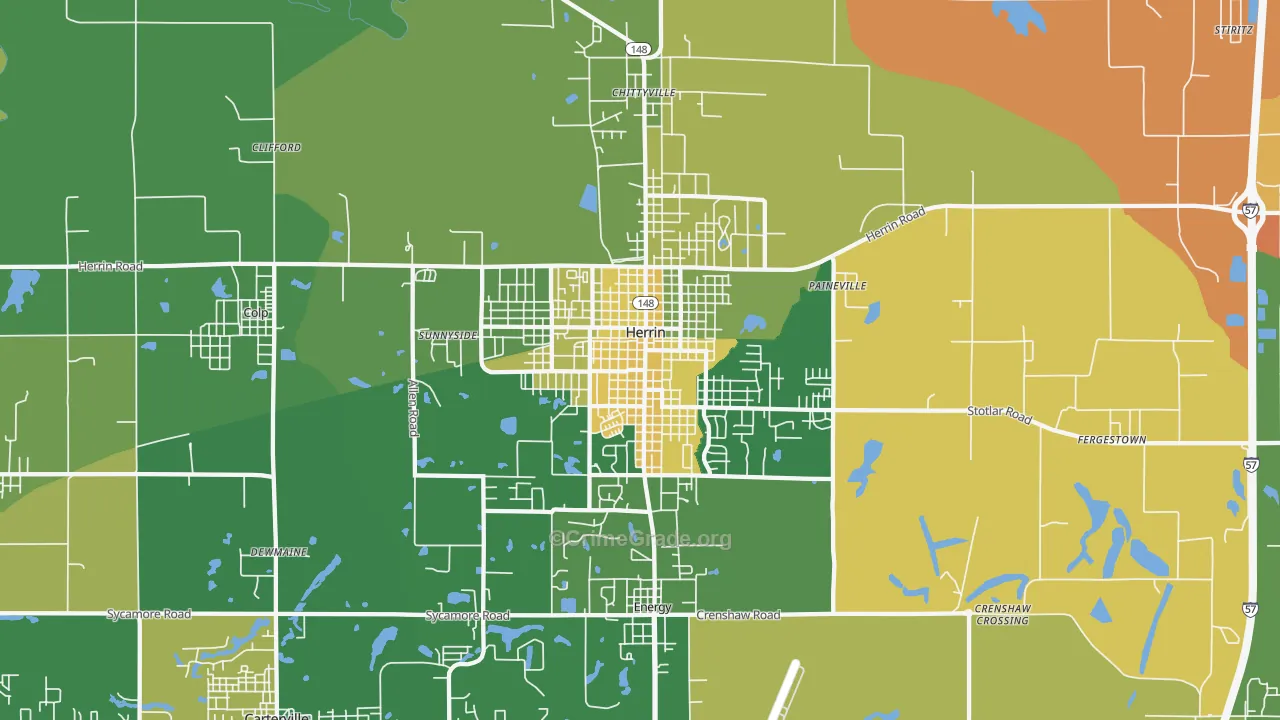 Herrin, IL Map of Murder Rates