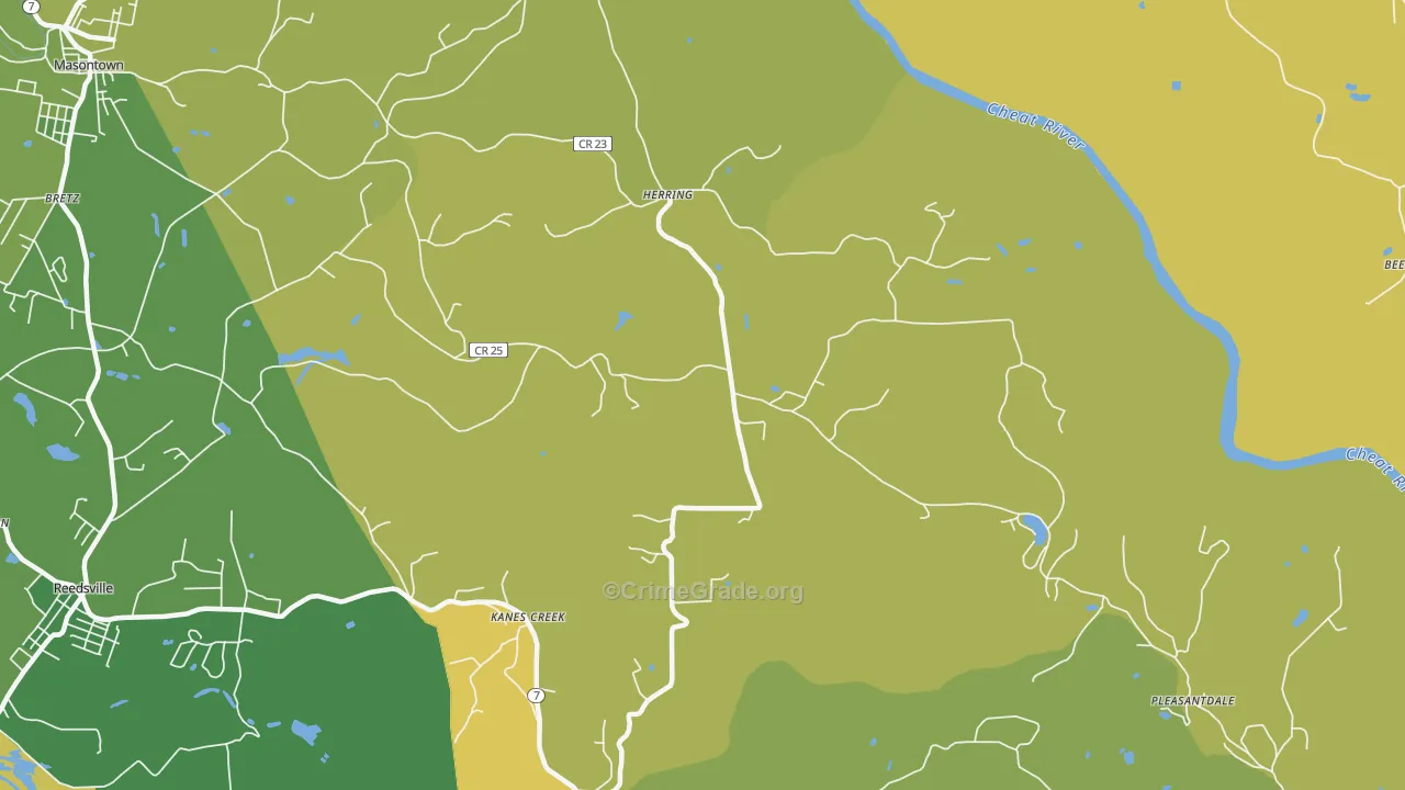 Herring, WV Map of Murder Rates