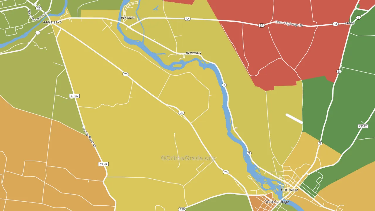 Herrings, NY Map of Murder Rates