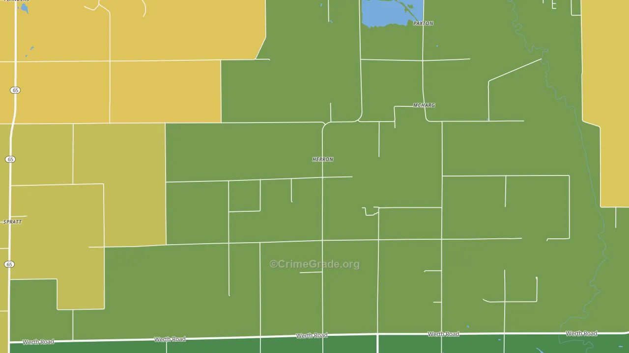 Herron, MI Map of Murder Rates