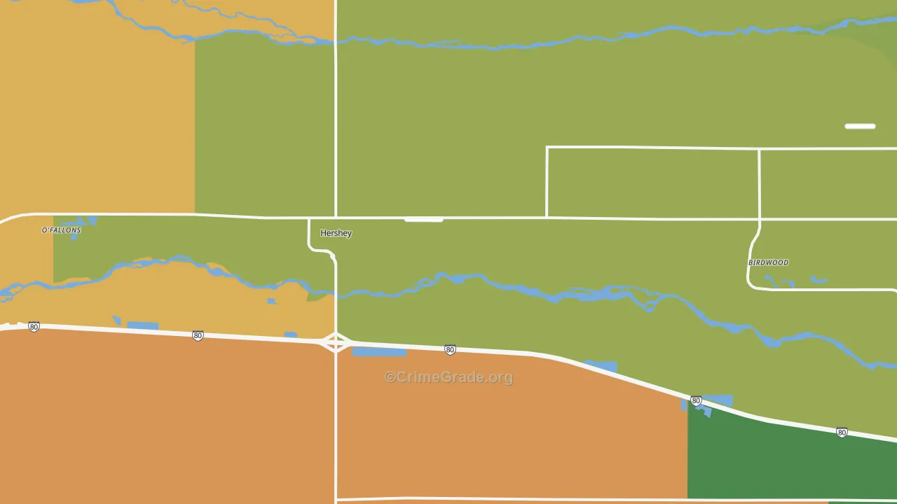 Hershey, NE Map of Murder Rates